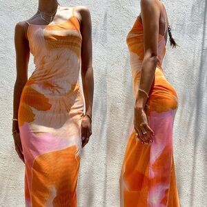 Tiger Mist Ardon Floral Tulle Midi Dress